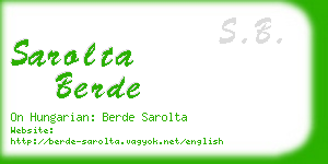 sarolta berde business card